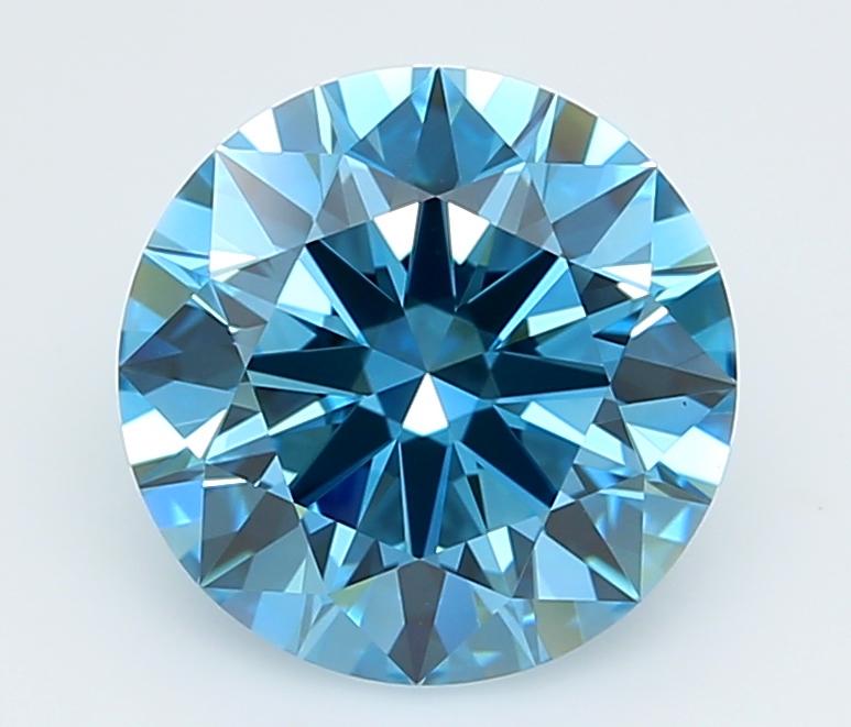 2.52 Ct. Fancy Vivid  Blue Round Lab Grown Diamond