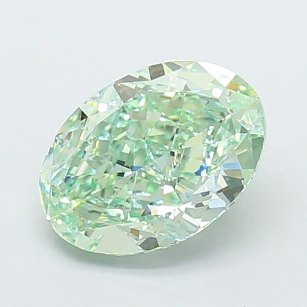 2.50 Ct. Fancy Vivid Green Oval Lab Grown Diamond