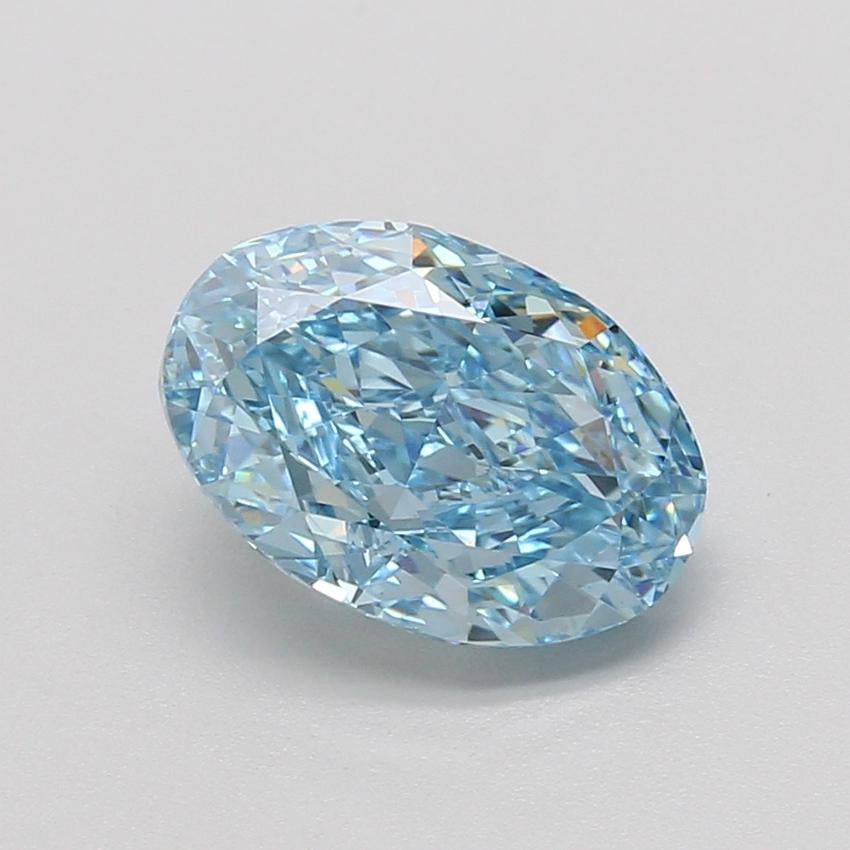 3.06 Ct. Fancy Vivid Blue Oval Lab Grown Diamond