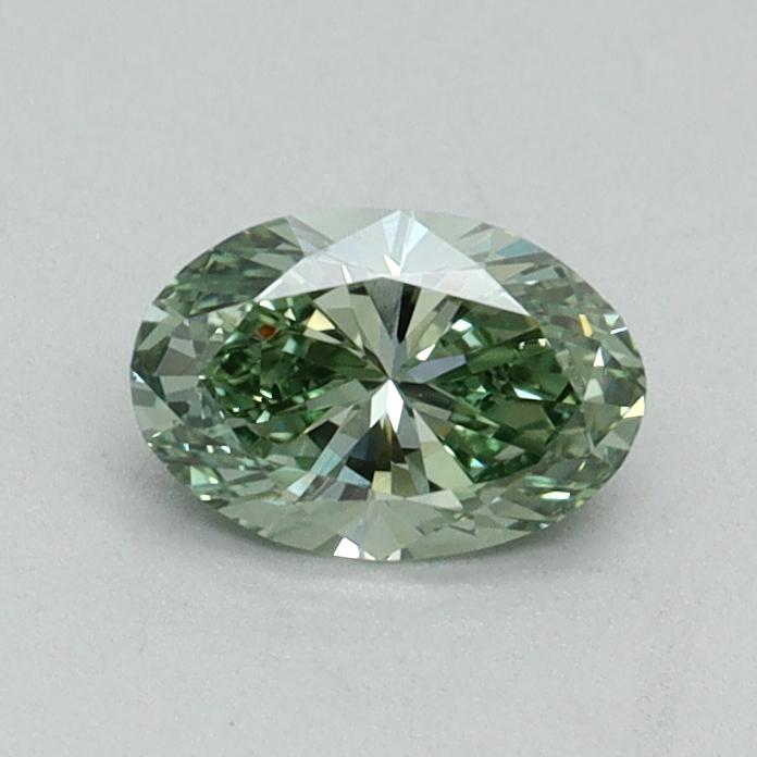 0.37 Ct. Fancy Vivid Green Oval Lab Grown Diamond