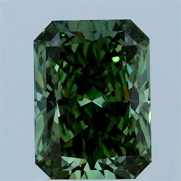 1.64 Ct. Fancy Vivid Green Radiant Lab Grown Diamond