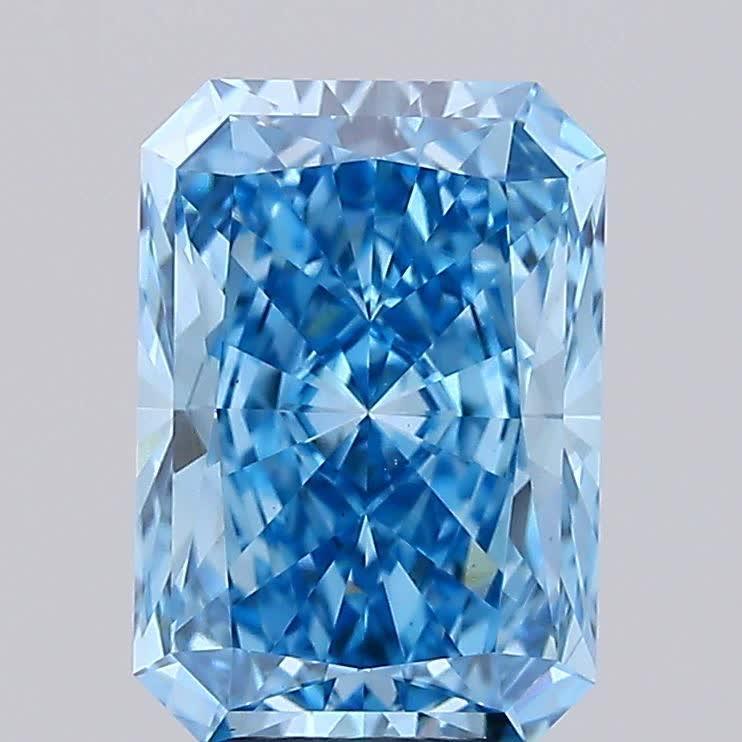 4.57 Ct. Fancy Vivid Blue Radiant Lab Grown Diamond