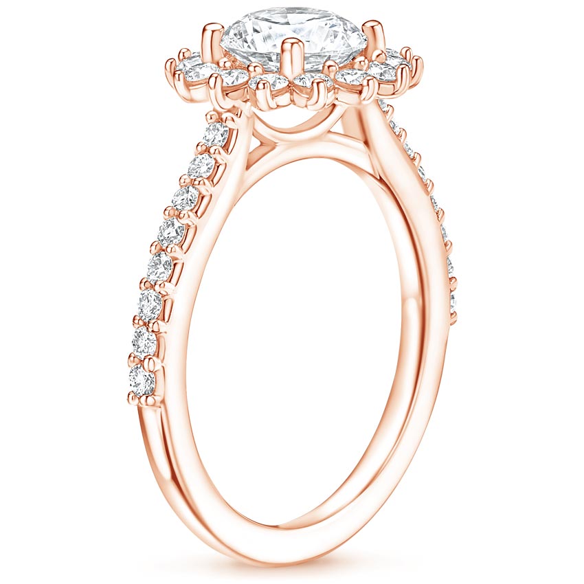 14K Rose Gold Luxe Sunburst Diamond Ring (1/2 ct. tw.), large side view