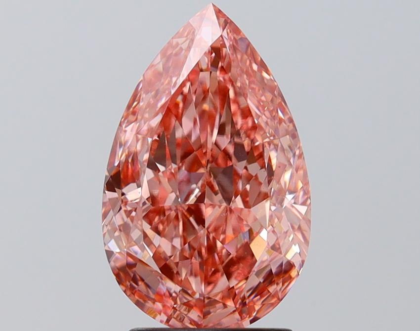 2.56 Ct. Fancy Vivid Pink Pear Lab Grown Diamond