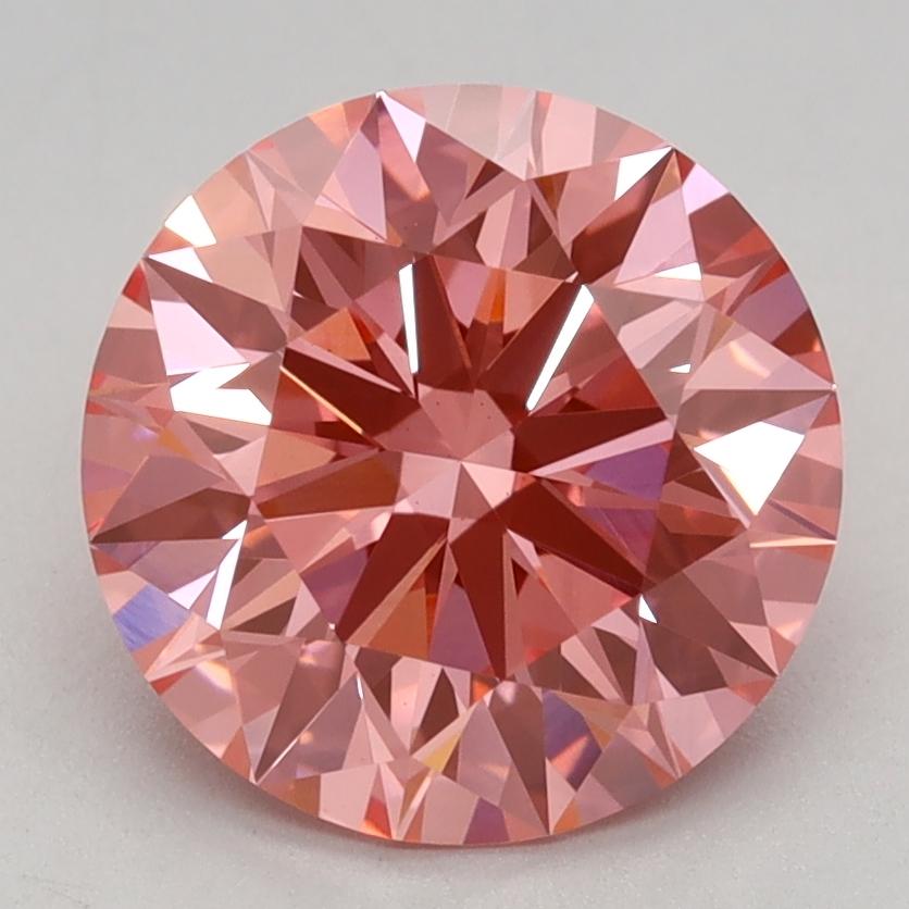 2.10 Ct. Fancy Vivid Pink Round Lab Grown Diamond