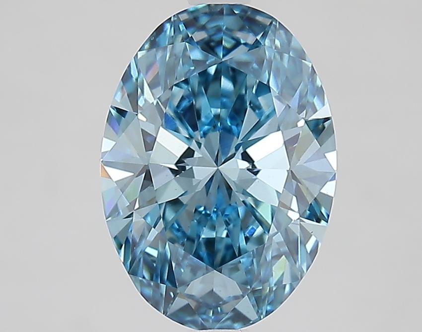 2.70 Ct. Fancy Vivid Blue Oval Lab Grown Diamond