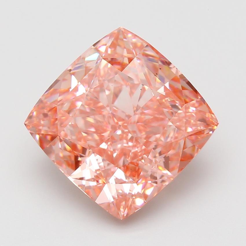 12.09 Ct. Fancy Vivid Pink Cushion Lab Grown Diamond