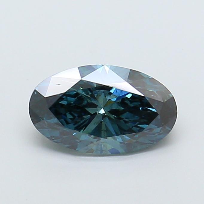 1.50 Ct. Fancy Deep Green Blue Oval Lab Grown Diamond
