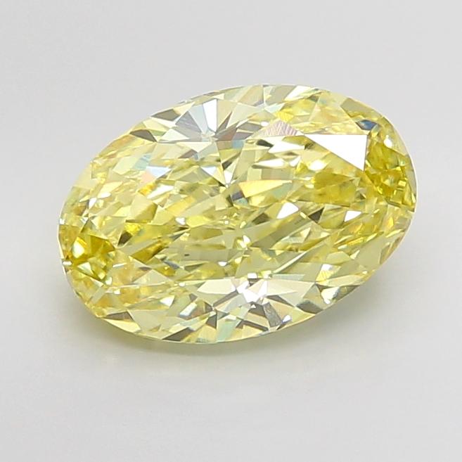 7.09 Ct. Fancy Intense None Yellow Oval Lab Grown Diamond