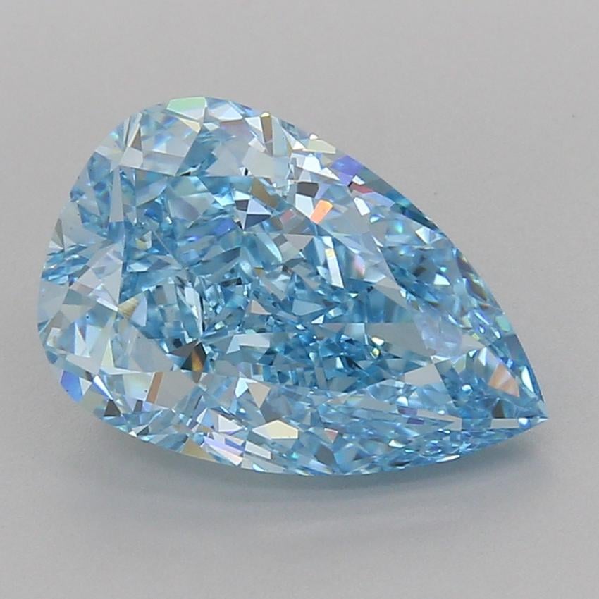 5.09 Ct. Fancy Vivid Blue Pear Lab Grown Diamond