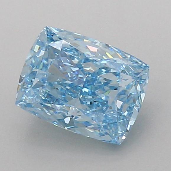 1.42 Ct. Fancy Vivid Blue Cushion Lab Grown Diamond