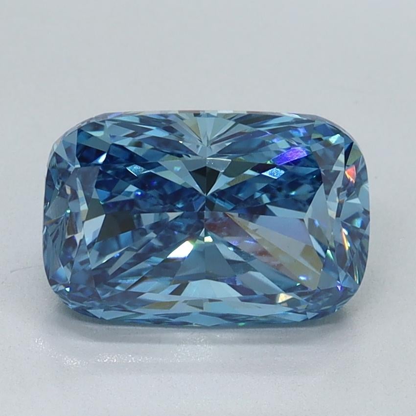 2.04 Ct. Fancy Vivid Blue Cushion Lab Grown Diamond