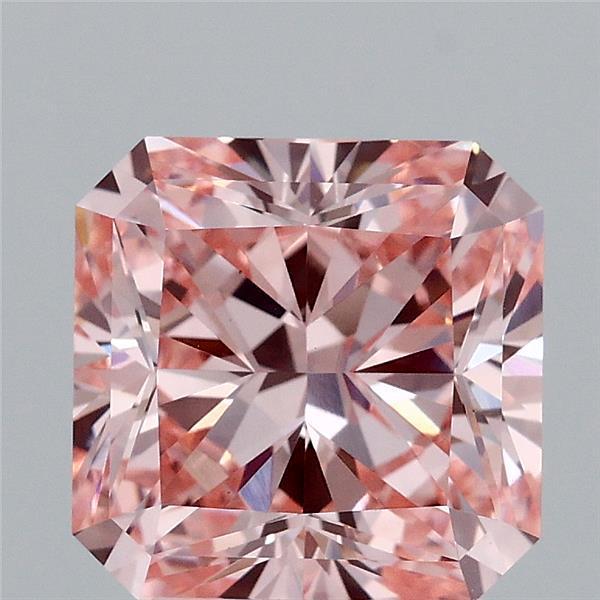 3.05 Ct. Fancy Intense  Pink Radiant Lab Grown Diamond