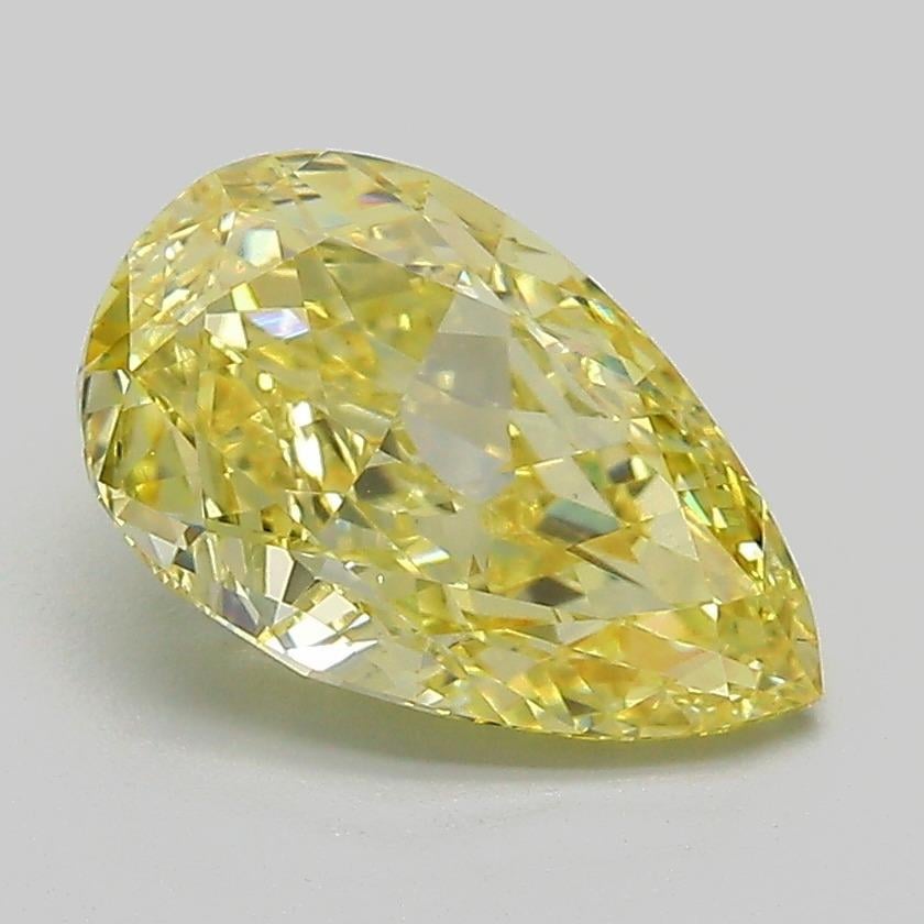 2.07 Ct. Fancy Intense  Yellow Pear Lab Grown Diamond