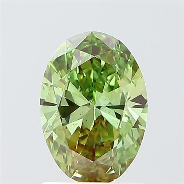 0.94 Ct. Fancy Vivid  Green Oval Lab Grown Diamond