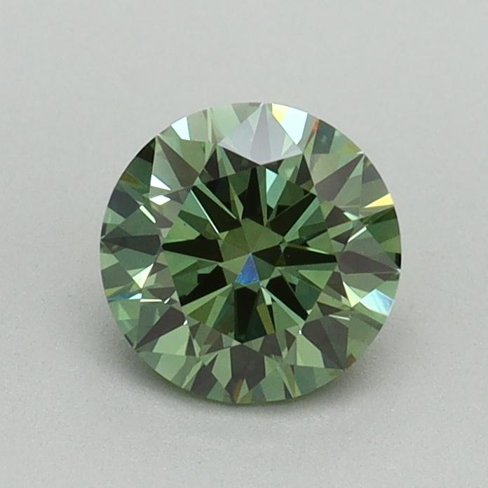 0.7 Ct. Fancy Vivid Green Round Lab Grown Diamond