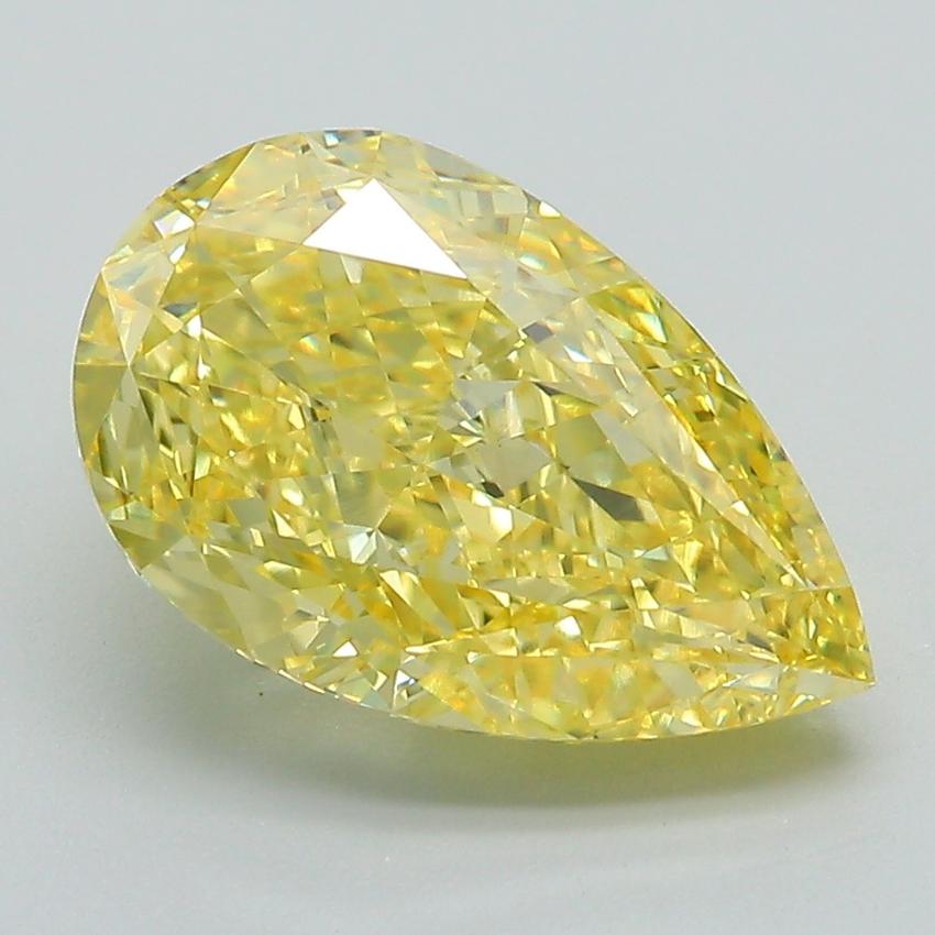 4.04 Ct. Fancy Vivid Yellow Pear Lab Grown Diamond