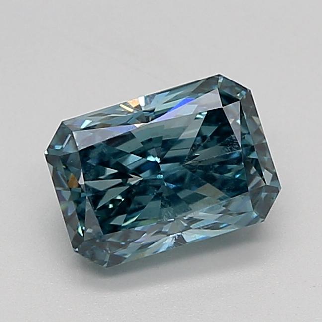 1.89 Ct. Fancy Vivid Greenish Blue Radiant Lab Grown Diamond