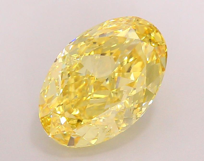 6.02 Ct. Fancy Vivid  Yellow Oval Lab Grown Diamond