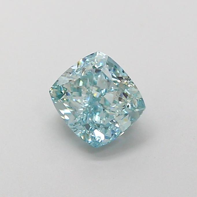 1.02 Ct. Fancy Intense Greenish Blue Cushion Lab Grown Diamond
