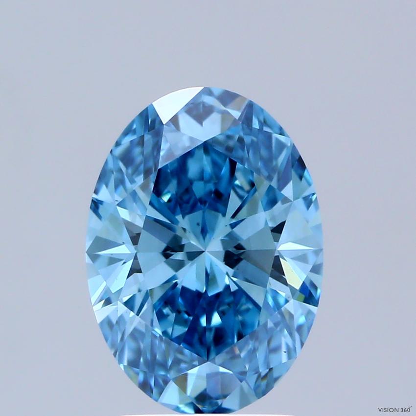 2.01 Ct. Fancy Vivid Blue Oval Lab Grown Diamond