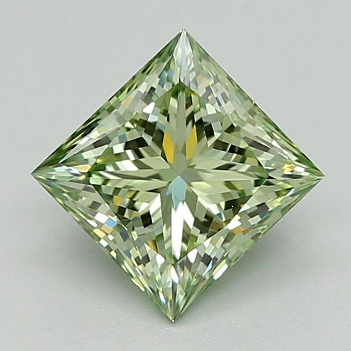 1.04 Ct. Fancy Vivid  Green Princess Lab Grown Diamond