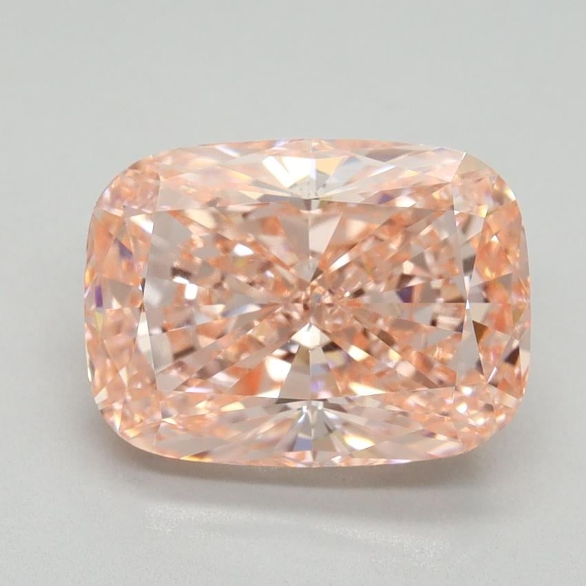 4.10 Ct. Fancy Vivid Pink Cushion Lab Grown Diamond