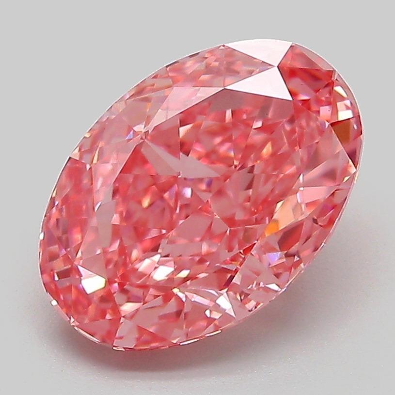 3.05 Ct. Fancy Vivid Pink Oval Lab Grown Diamond