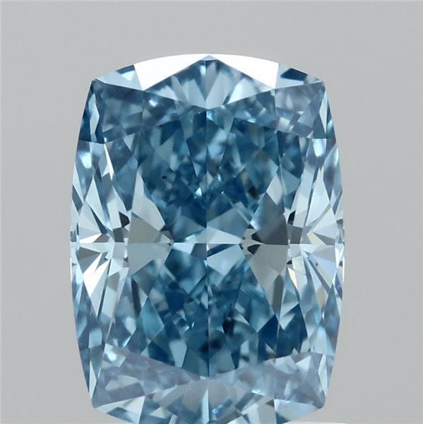 1.51 Ct. Fancy Vivid  Blue Cushion Lab Grown Diamond