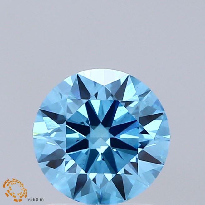 1.39 Ct. Fancy Vivid Blue Round Lab Grown Diamond
