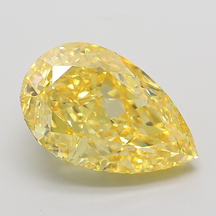 5.62 Ct. Fancy Vivid Yellow Pear Lab Grown Diamond