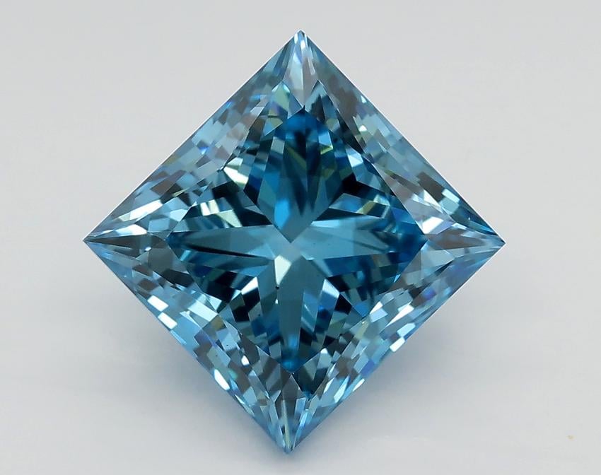 3.51 Ct. Fancy Vivid Blue Princess Lab Grown Diamond