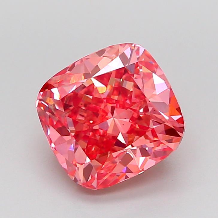 2.75 Ct. Fancy Vivid Pink Cushion Lab Grown Diamond