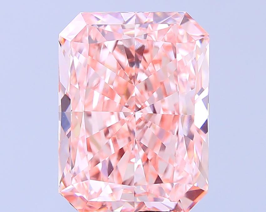 8.03 Ct. Fancy Vivid  Pink Radiant Lab Grown Diamond