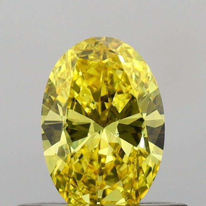 0.44 Ct. Fancy Vivid Yellow Oval Lab Grown Diamond