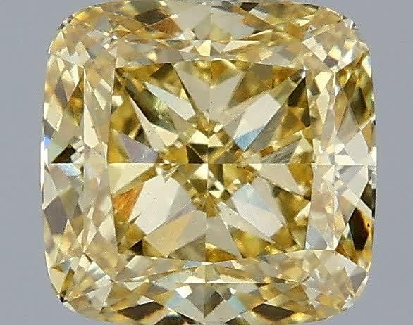 2.09 Ct. Fancy Intense Yellow Cushion Lab Grown Diamond