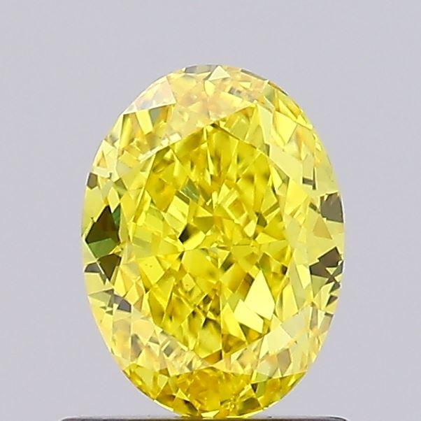 0.83 Ct. Fancy Vivid Yellow Oval Lab Grown Diamond