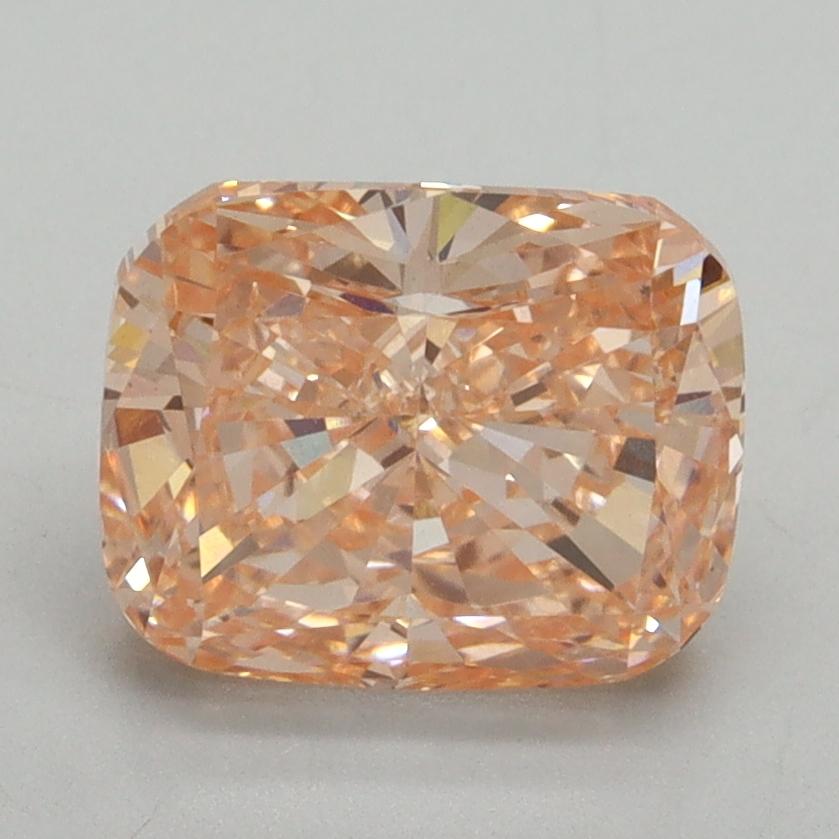 2.56 Ct. Fancy Vivid Orangy Pink Cushion Lab Grown Diamond