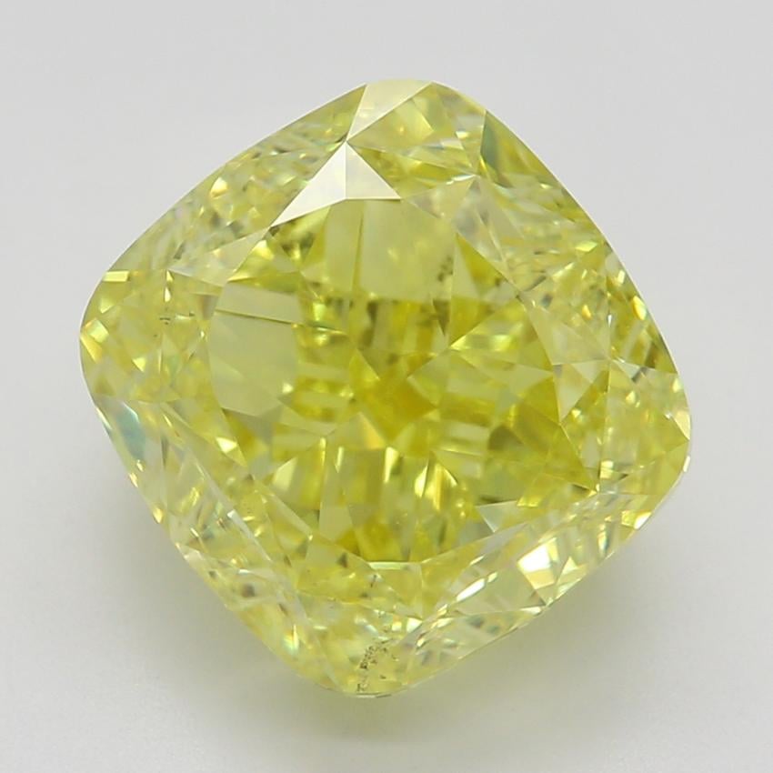 3.02 Ct. Fancy Intense Yellow Cushion Diamond