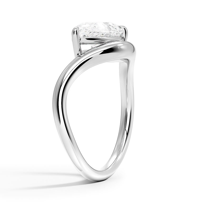 Silhouette Solitaire Ring in 18K White Gold