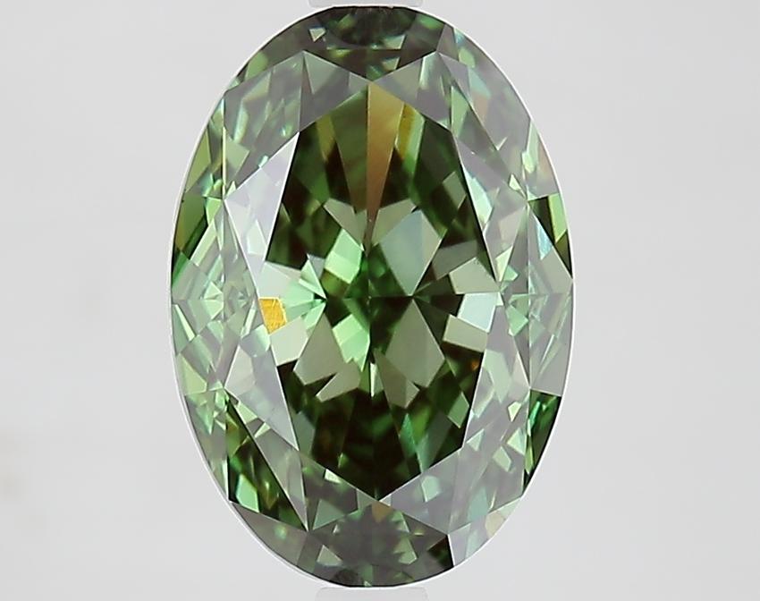 3.32 Ct. Fancy Vivid Green Oval Lab Grown Diamond