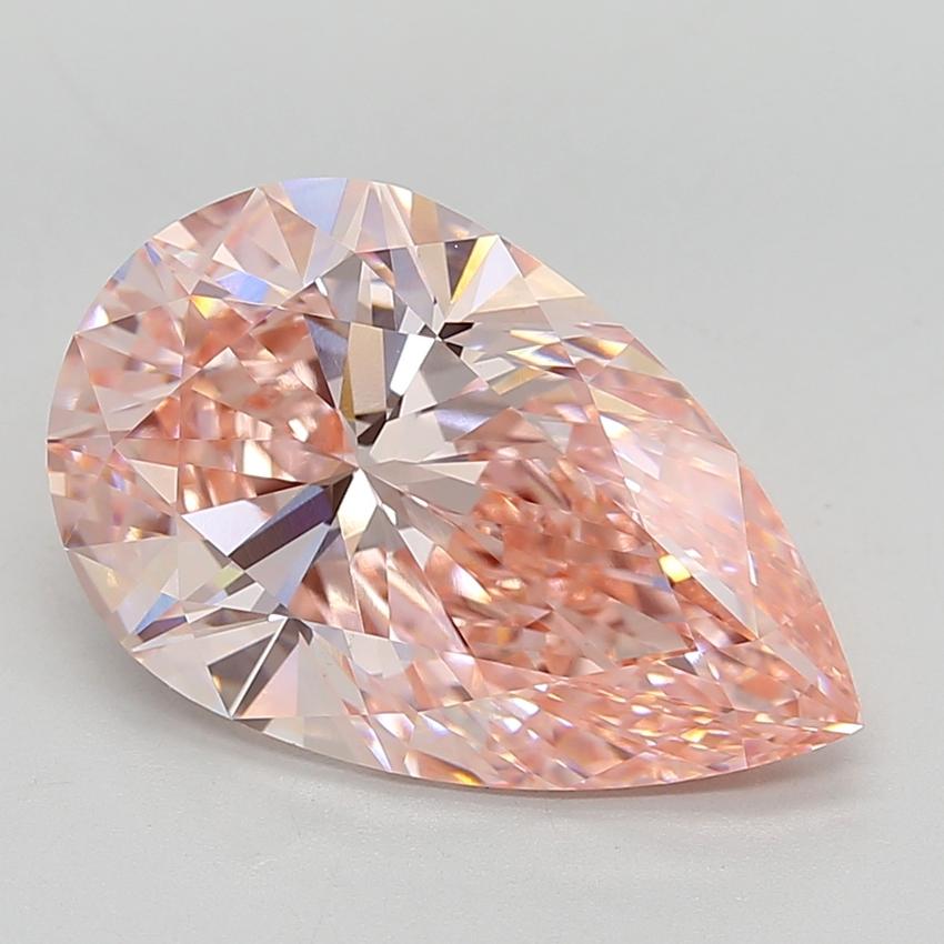 8.16 Ct. Fancy Vivid  Pink Pear Lab Grown Diamond