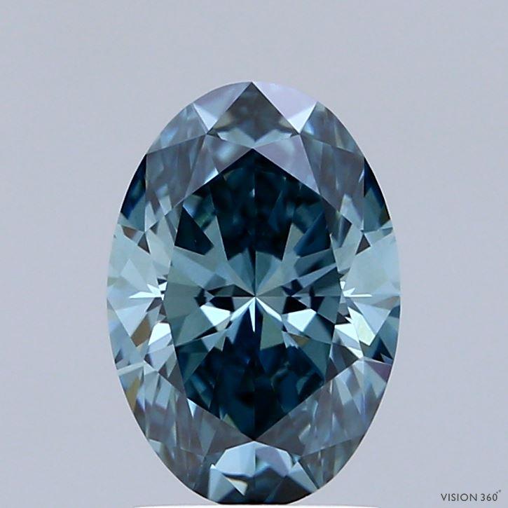 1.51 Ct. Fancy Vivid Blue Oval Lab Grown Diamond