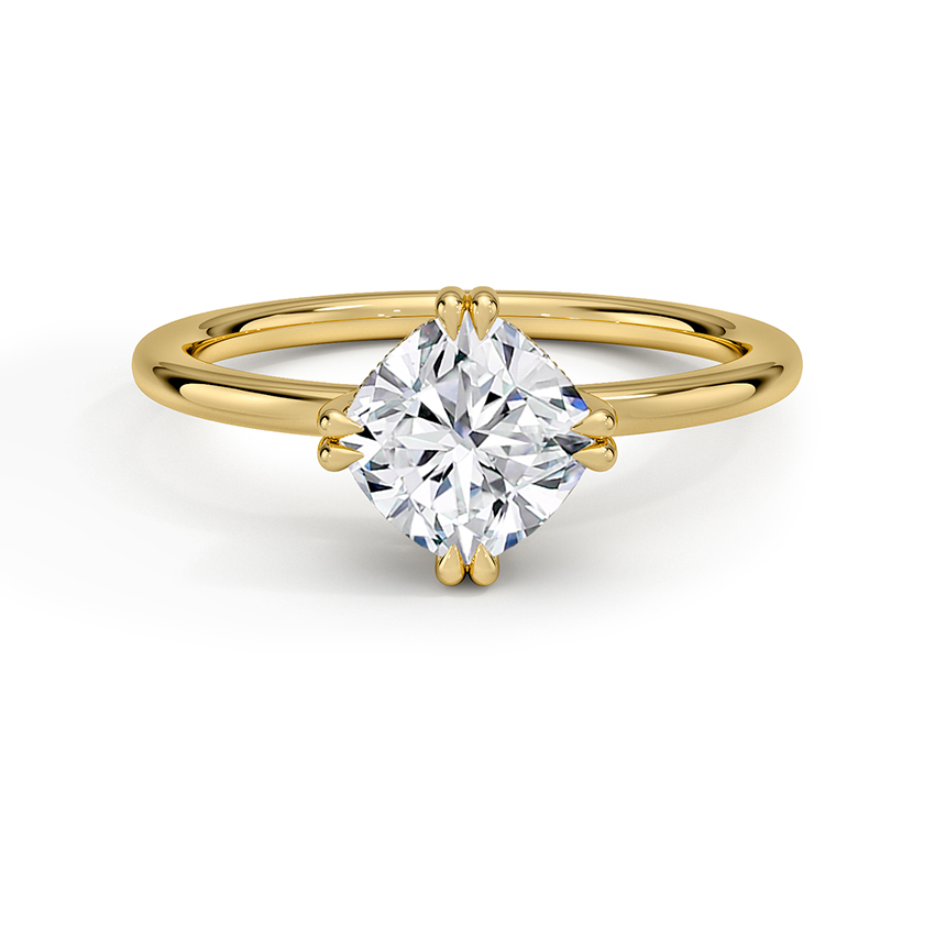 Custom Double Claw Prong Hidden Halo Ring