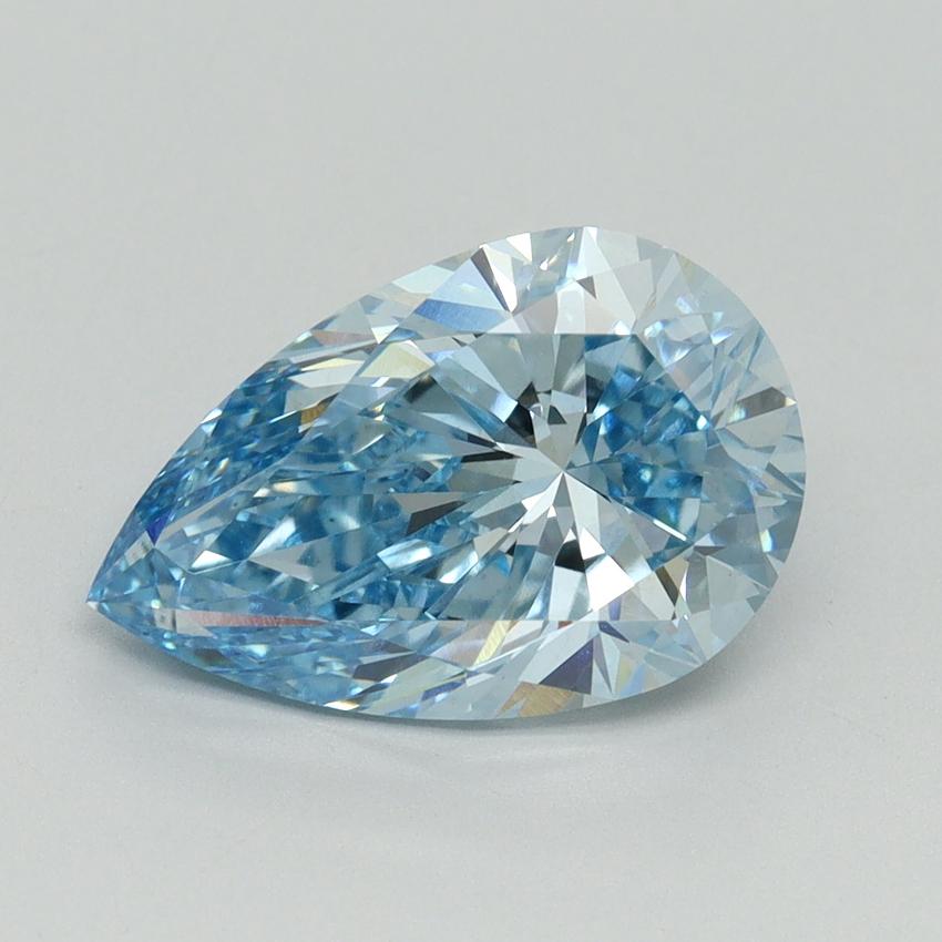 3.20 Ct. Fancy Vivid Blue Pear Lab Grown Diamond