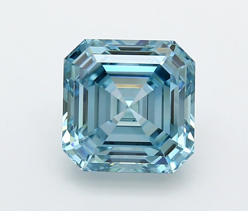 2.73 Ct. Fancy Vivid  Blue Asscher Lab Grown Diamond