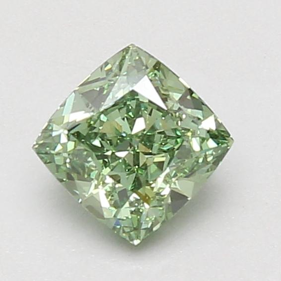 1.06 Ct. Fancy Vivid Green Cushion Lab Grown Diamond