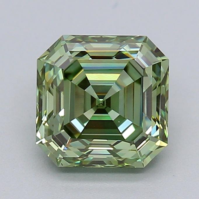 0.99 Ct. Fancy Vivid  Green Asscher Lab Grown Diamond