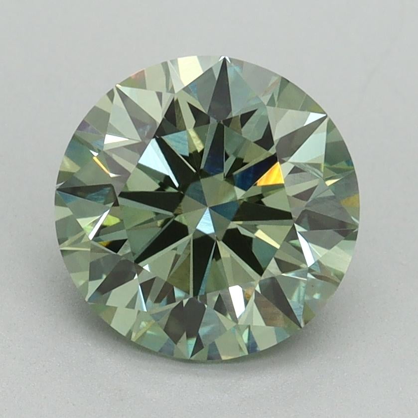 2.10 Ct. Fancy Vivid Pacific Green Round Lab Grown Diamond