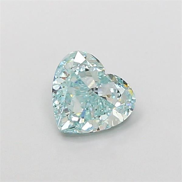 0.72 Ct. Fancy Intense Bluish Green Heart Lab Grown Diamond